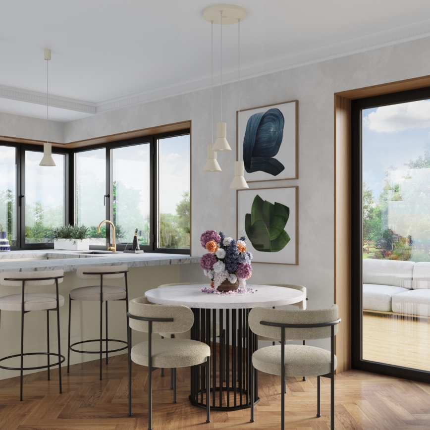 Závesný luster na lanku ESTRIA 1xE14/10W/230V priemer 14 cm krémový