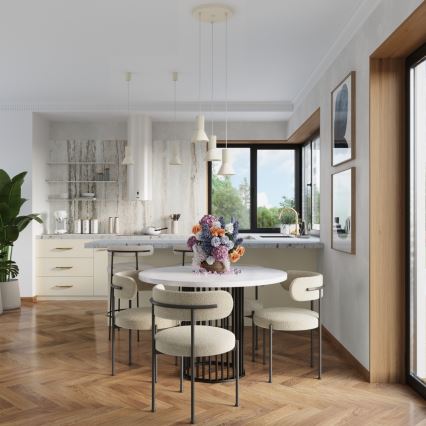 Luster na lanku ESTRIA 3xE14/10W/230V pr. 30 cm krémový