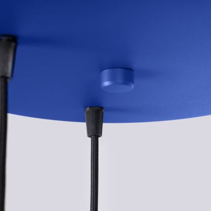 Závesný luster na lankách ESTRIA 3xE14/10W/230V, priemer 30 cm, modrý