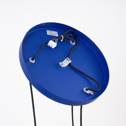 Závesný luster na lankách ESTRIA 3xE14/10W/230V, priemer 30 cm, modrý