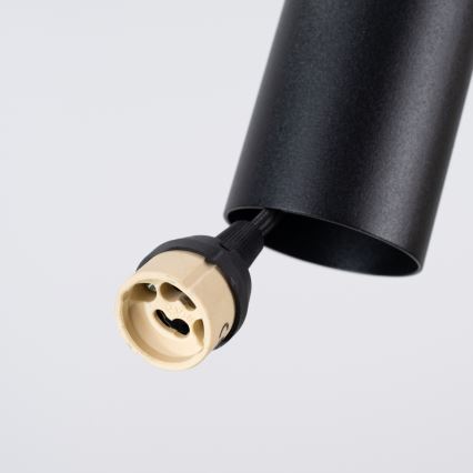 Luster na lanku PELTA 1xGU10/10W/230V čierna/krémová