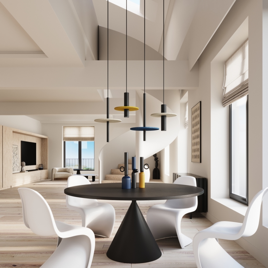 Závesné svietidlo na lanku PELTA 1xGU10/10W/230V čierna/žltá