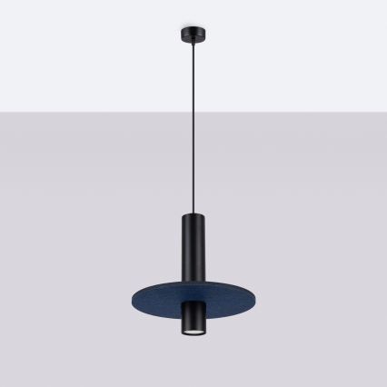 Luster na lanku PELTA 1xGU10/10W/230V čierna/modrá