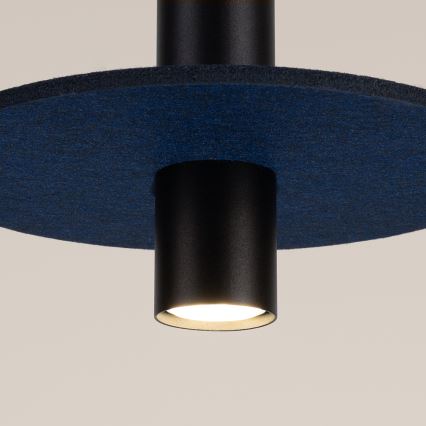 Luster na lanku PELTA 1xGU10/10W/230V čierna/modrá