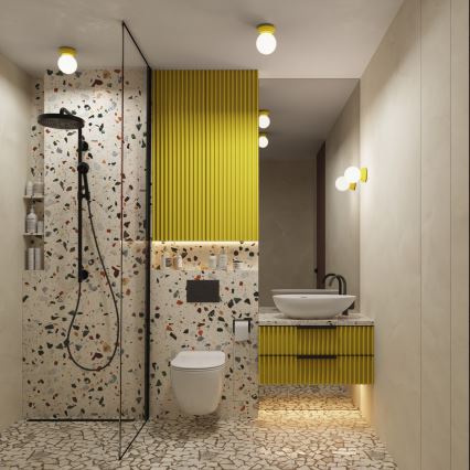 Kúpeľňové nástenné svietidlo ZORI 1xG9/8W/230V IP44 žlté