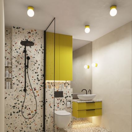 Kúpeľňové stropné svietidlo ZORI 1xG9/8W/230V, priemer 12 cm, IP44, žlté