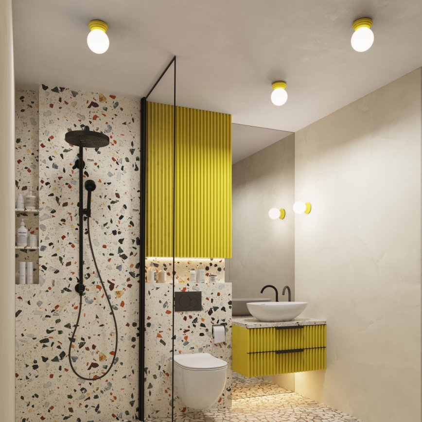 Kúpeľňové stropné svietidlo ZORI 1xG9/8W/230V, priemer 12 cm, IP44, žlté