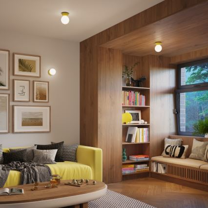 Kúpeľňové stropné svietidlo ZORI 1xG9/8W/230V, priemer 12 cm, IP44, žlté