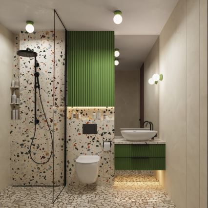 Kúpeľňové stropné svietidlo ZORI 1xG9/8W/230V pr. 12 cm IP44 zelené