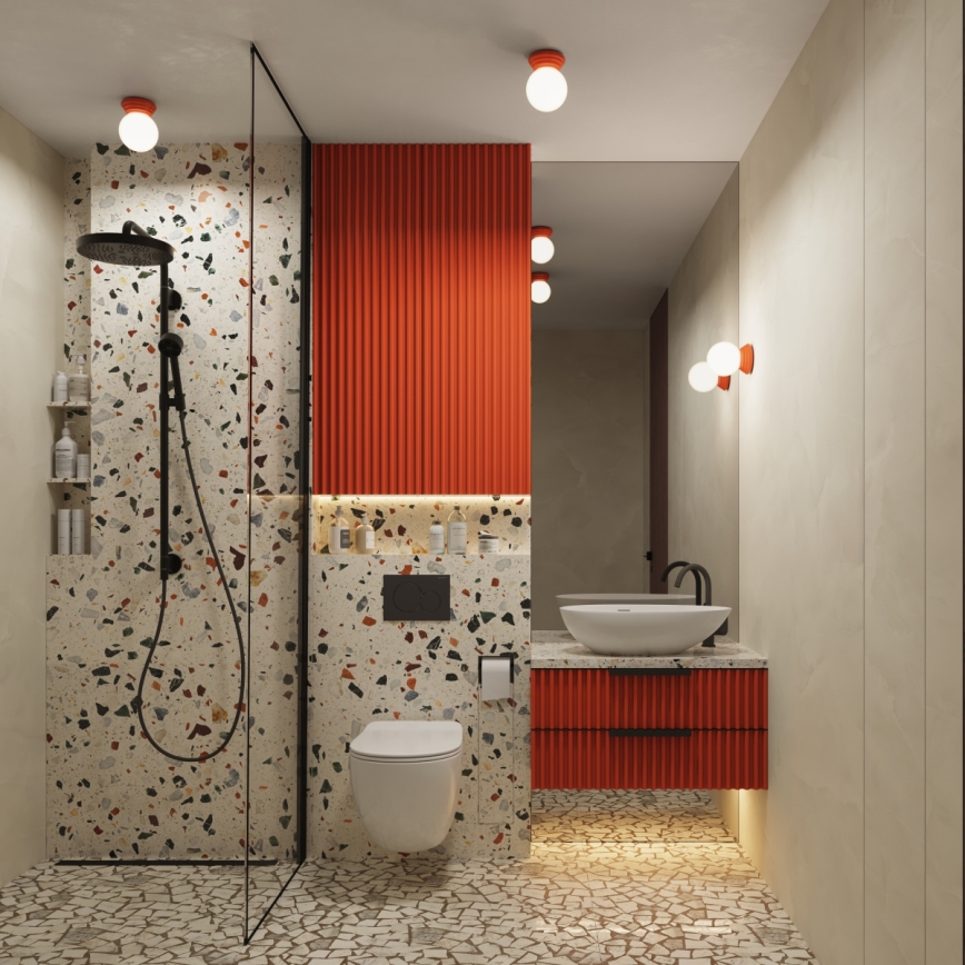 Kúpeľňové stropné svietidlo ZORI 1xG9/8W/230V pr. 12 cm IP44 ružová