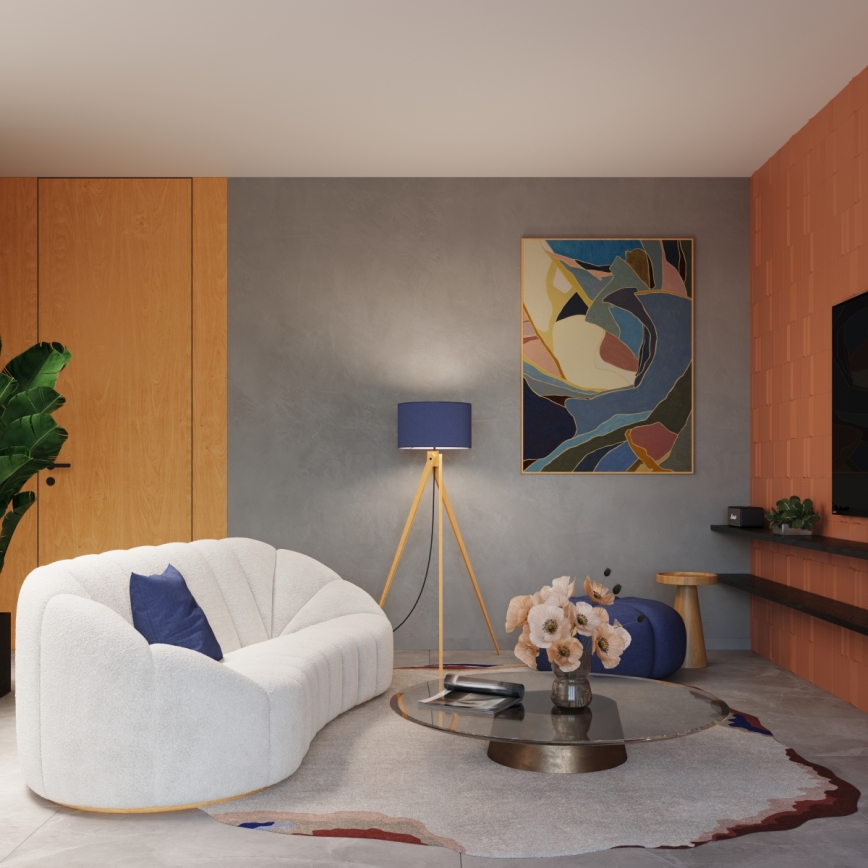 Stojacia lampa NATT 1xE27/15W/230V modrá