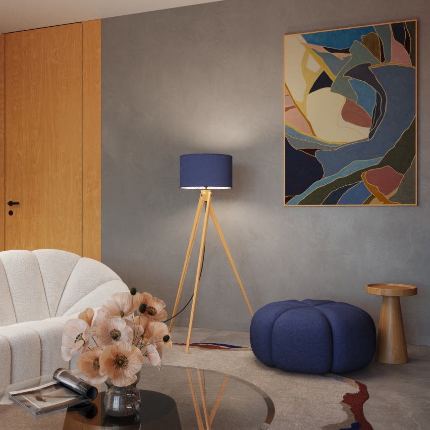 Stojacia lampa NATT 1xE27/15W/230V modrá