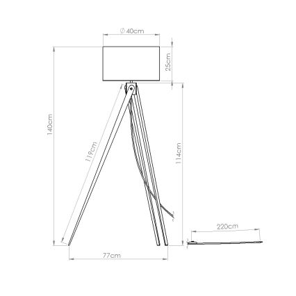 Stojacia lampa NATT 1xE27/15W/230V červená