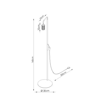 Stojacia lampa KARBON 1xGU10/10W/230V čierna