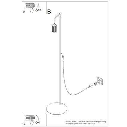 Stojacia lampa KARBON 1xGU10/10W/230V čierna
