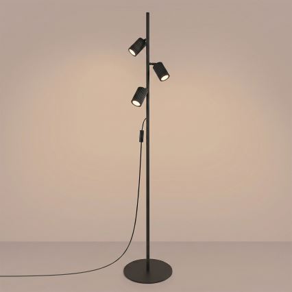 Stojacia lampa KARBON 3xGU10/10W/230V čierna