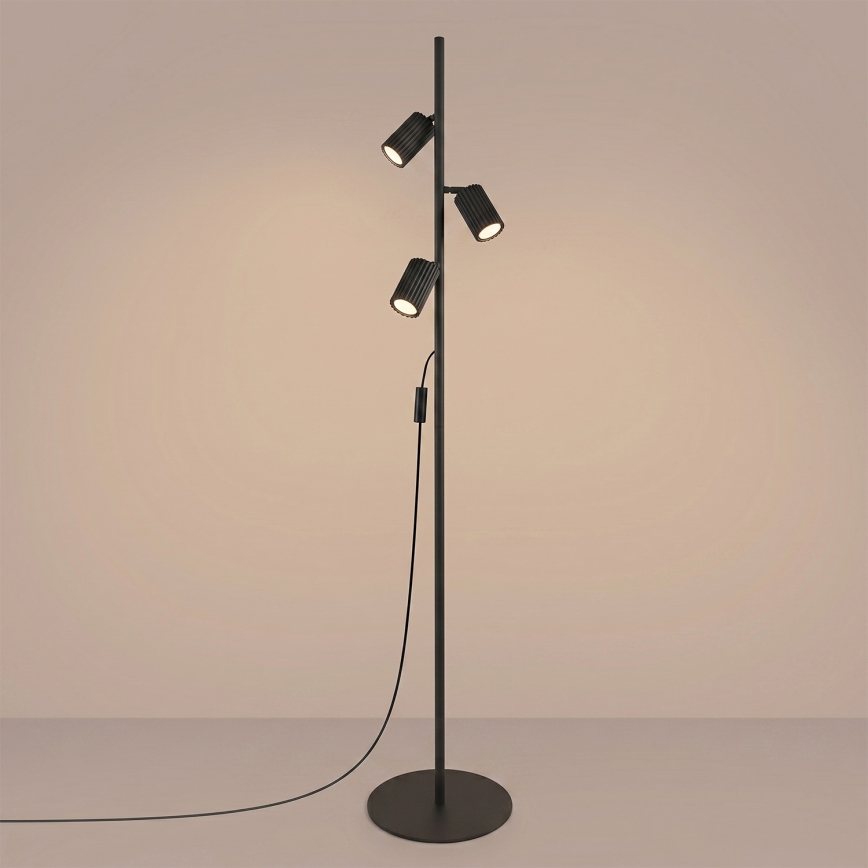 Stojacia lampa KARBON 3xGU10/10W/230V čierna