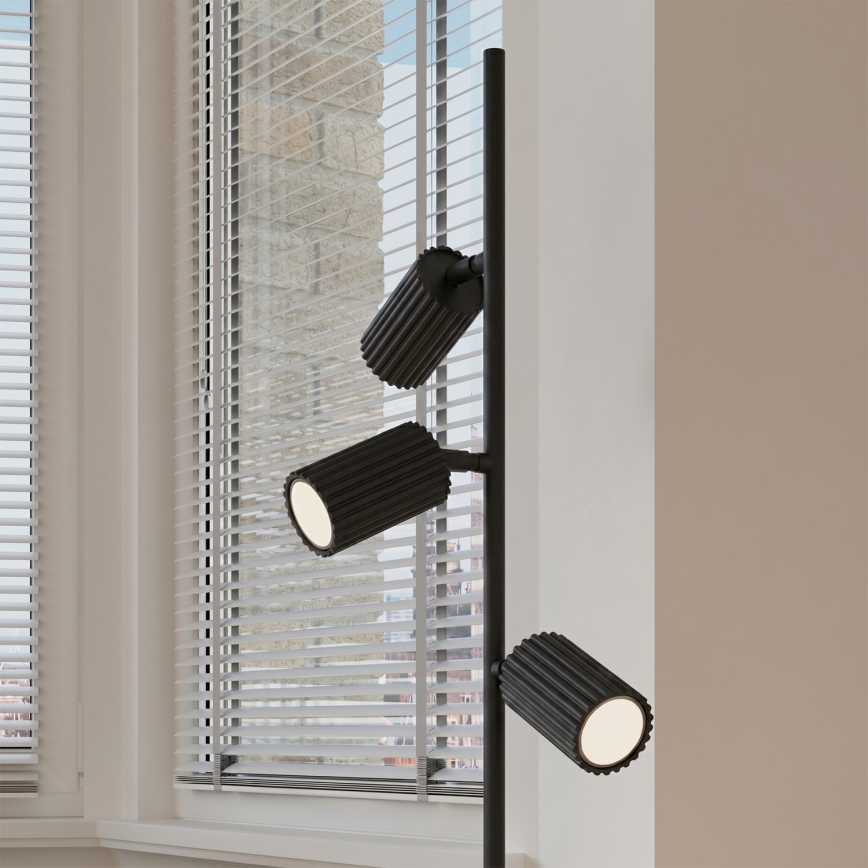 Stojacia lampa KARBON 3xGU10/10W/230V čierna