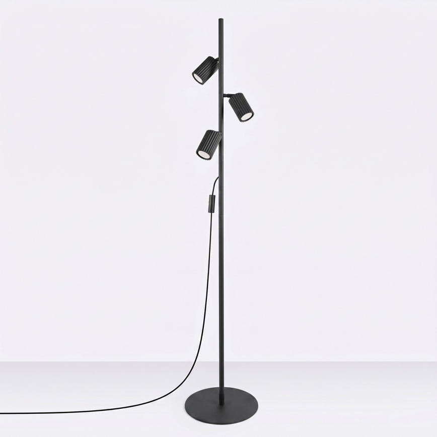 Stojacia lampa KARBON 3xGU10/10W/230V čierna