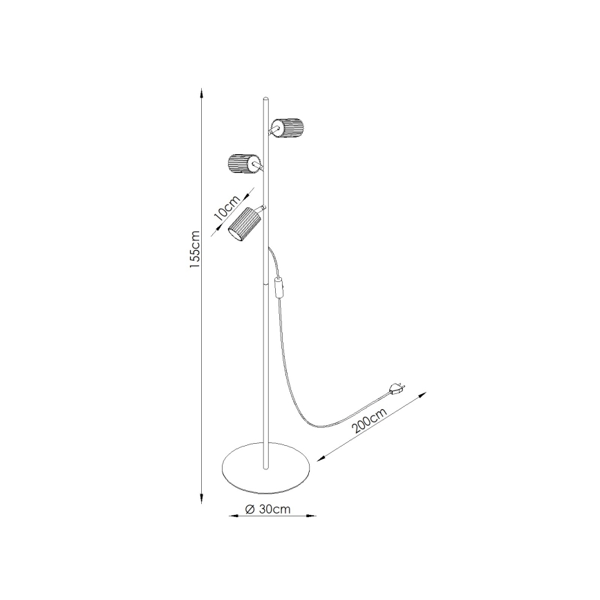 Stojacia lampa KARBON 3xGU10/10W/230V čierna
