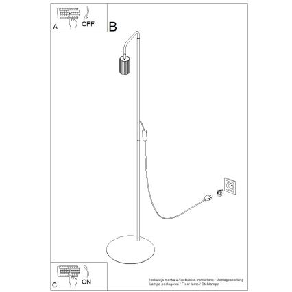 Stojacia lampa KARBON 1xGU10/10W/230V krémová