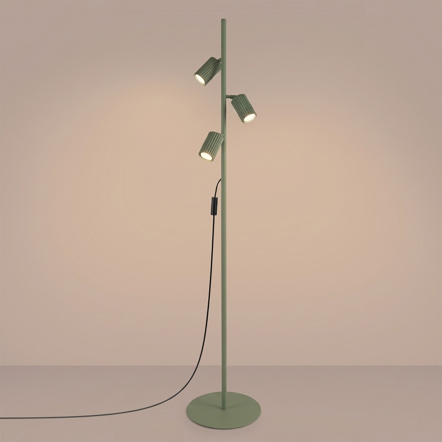 Stojacia lampa KARBON 3xGU10/10W/230V zelená