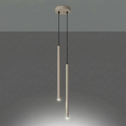 Závesný luster na lanku PASTELO 2xG9/8W/230V taupe