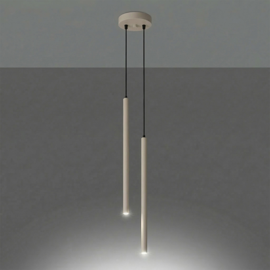 Závesný luster na lanku PASTELO 2xG9/8W/230V taupe