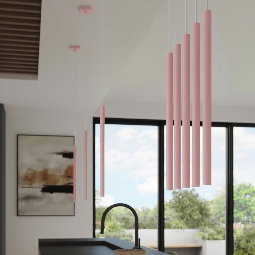 Luster na lanku PASTELO 1xG9/8W/230V ružový