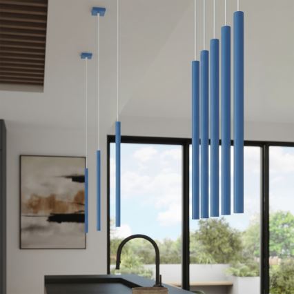 Luster na lanku PASTELO 1xG9/8W/230V modrý