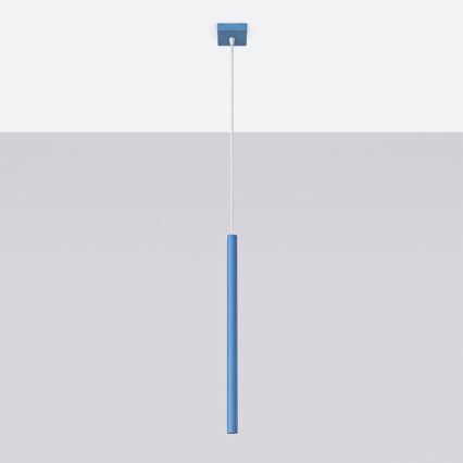 Luster na lanku PASTELO 1xG9/8W/230V modrý