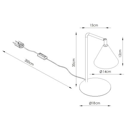 Stolná lampa NOX 1xE14/10W/230V krémová