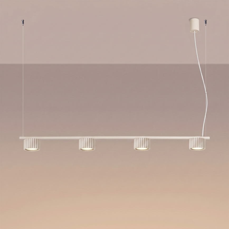 Závesný luster AURA na lanku 4xGX53/10W/230V krémový