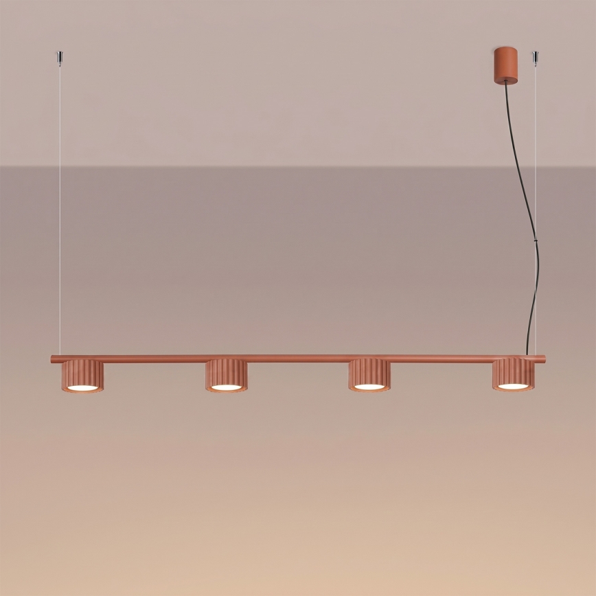 Luster na lanku AURA 4xGX53/10W/230V červený