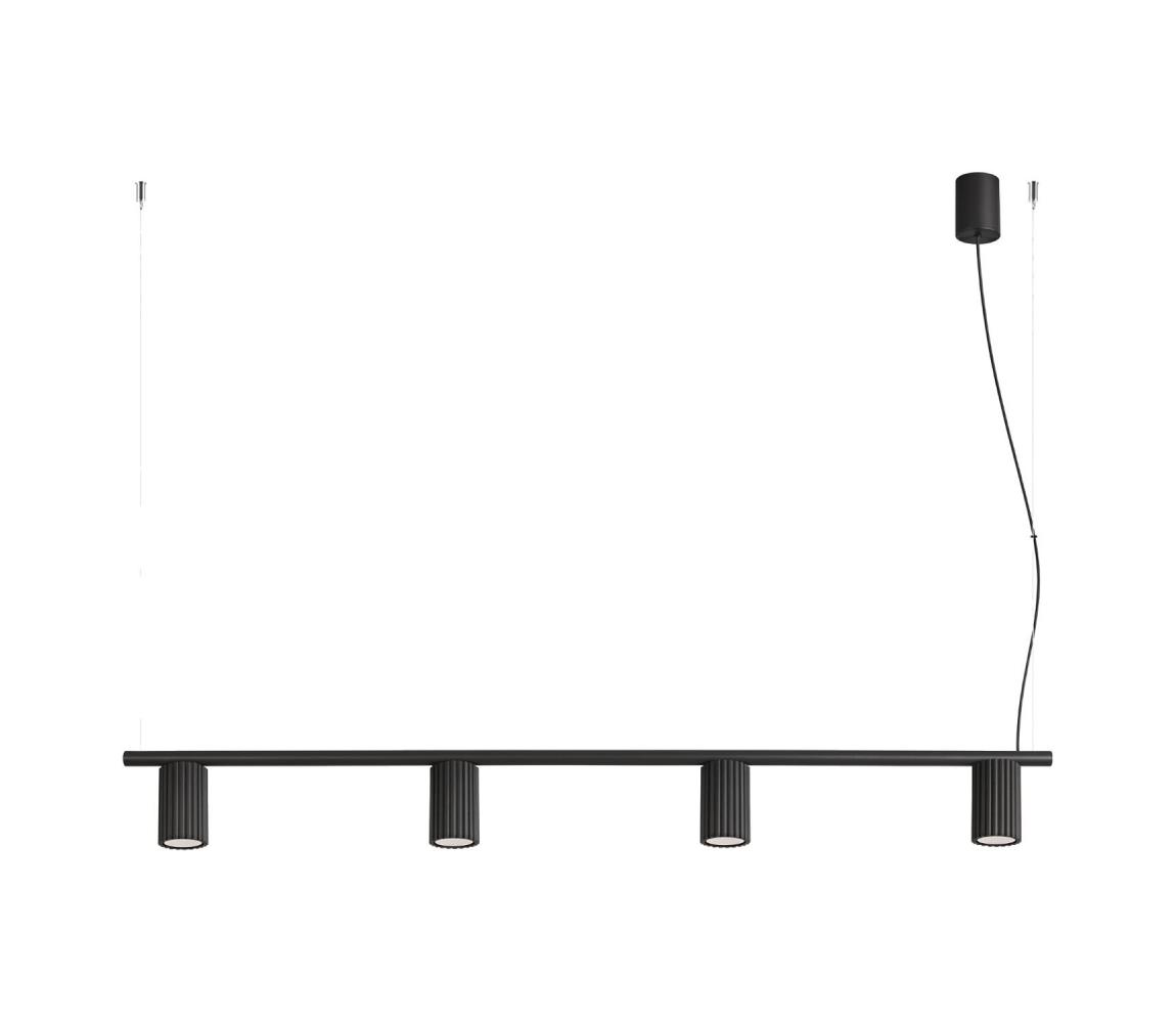 SL.2712 - Závesný luster na lanku KARBON 4xGU10/10W/230V čierna SL.2712