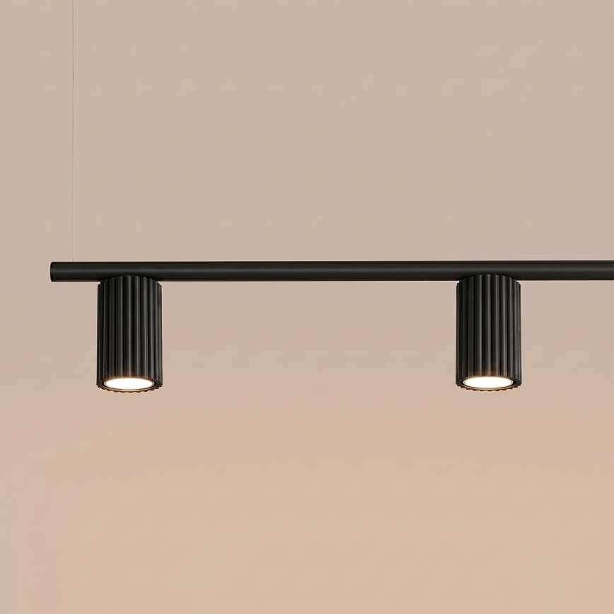 Závesný luster na lanku KARBON 4xGU10/10W/230V čierny