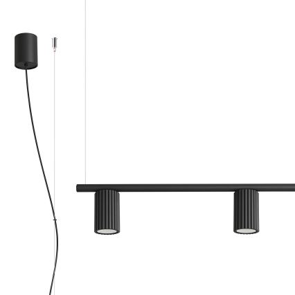 Závesný luster na lanku KARBON 4xGU10/10W/230V čierny
