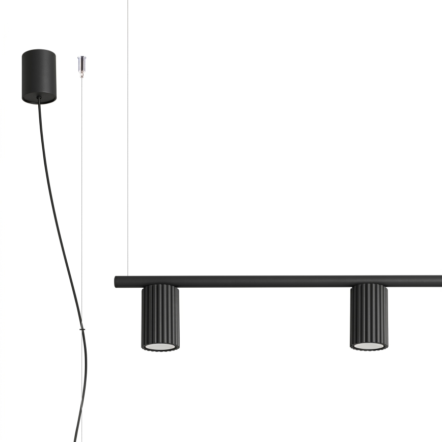 Závesný luster na lanku KARBON 4xGU10/10W/230V čierny