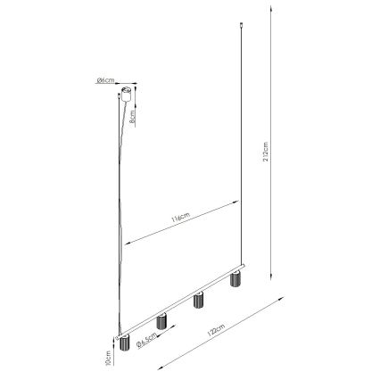 Závesný luster na lanku KARBON 4xGU10/10W/230V zelený