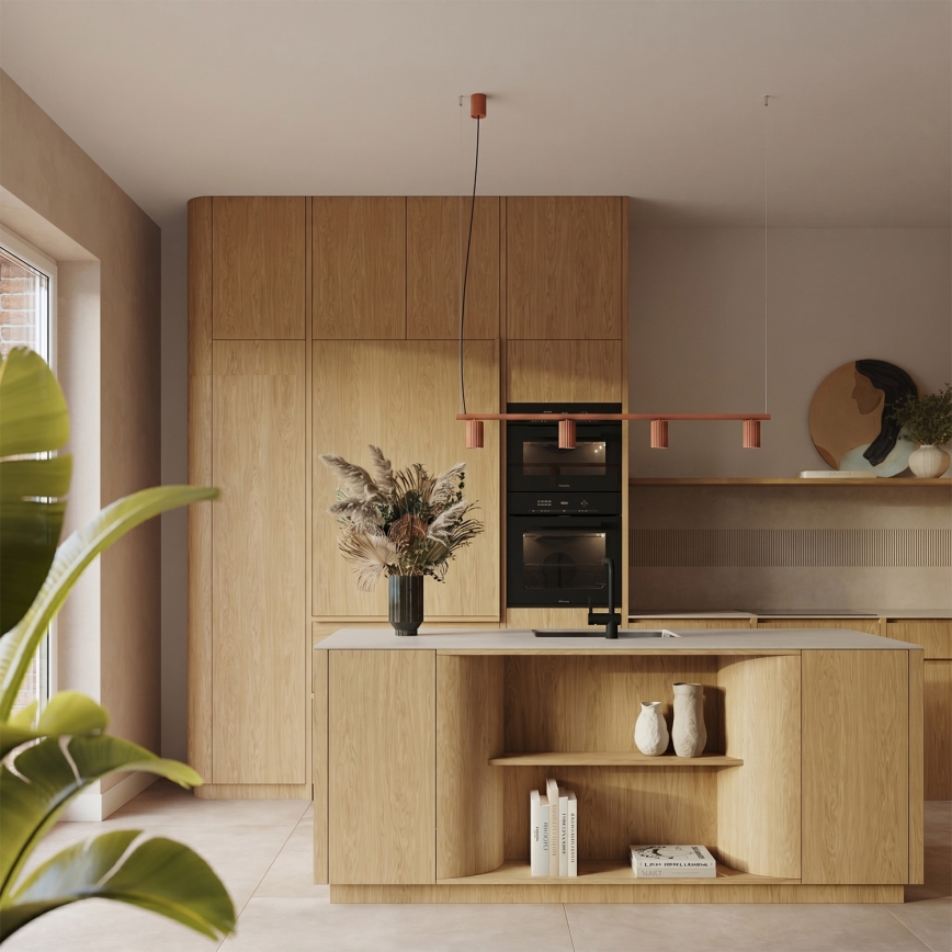 Závesné svietidlo na lanku KARBON 4xGU10/10W/230V oranžové