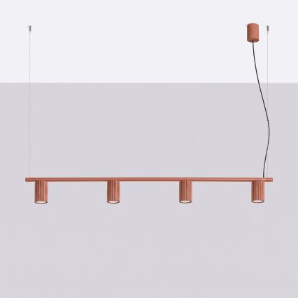 Závesné svietidlo na lanku KARBON 4xGU10/10W/230V oranžové