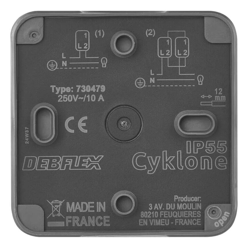 Spínač domový striedavý 250V/10A IP55