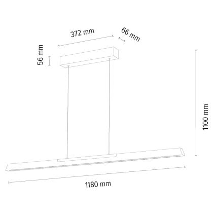 LED Stmievateľný luster na lanku JONAS LED/16,5W/230V dub
