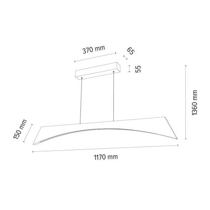 LED Stmievateľný luster na lanku ZIAD LED/14W/230V dub – FSC certifikované