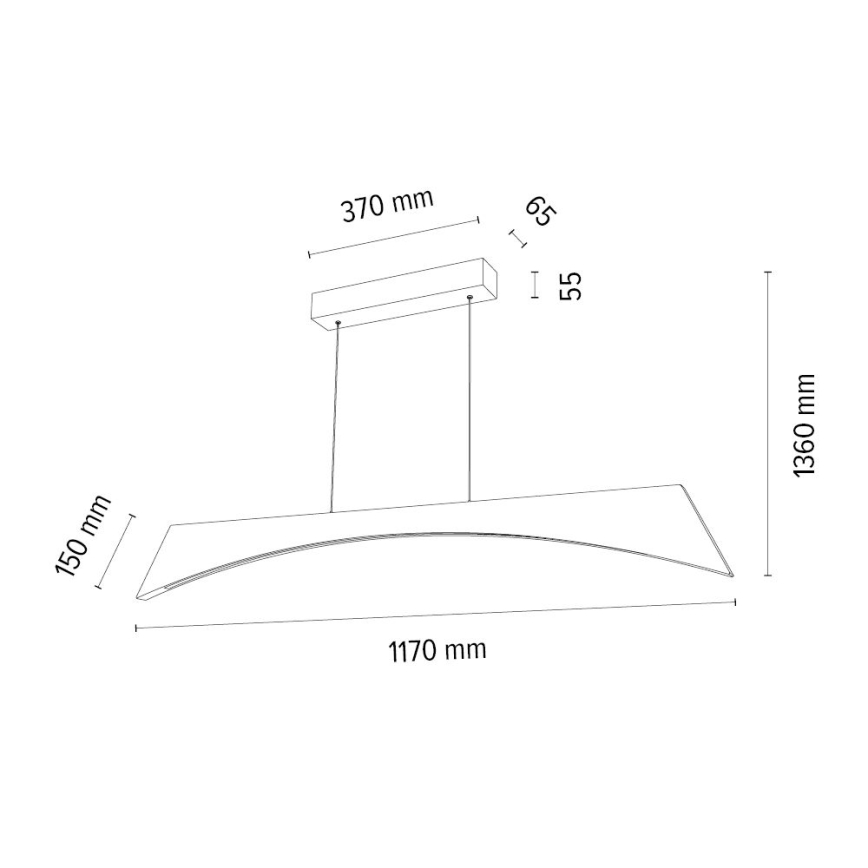 LED Stmievateľný luster na lanku ZIAD LED/14W/230V dub