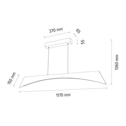 LED Stmievateľný luster na lanku ZIAD LED/14W/230V dub