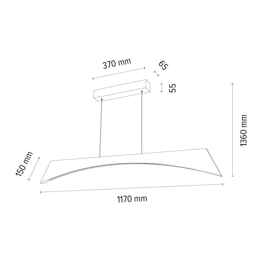 LED Stmievateľný luster na lanku ZIAD LED/14W/230V dub