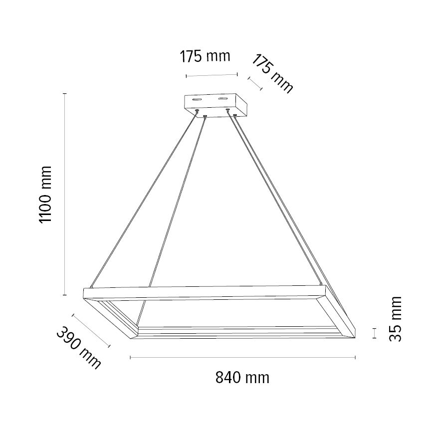 LED Stmievateľný luster na lanku LEGNO LED/31,5W/230V dub – FSC certifikované
