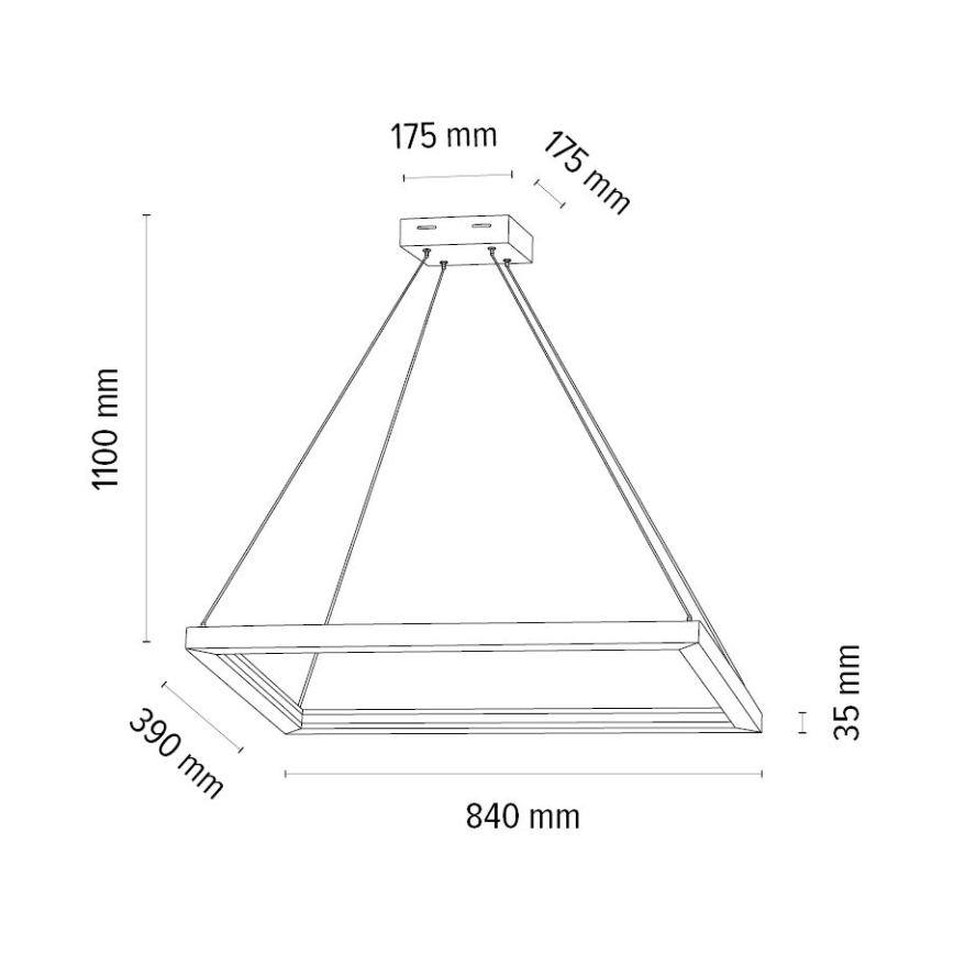 LED Stmievateľný luster na lanku LEGNO 2xLED/33W/230V dub