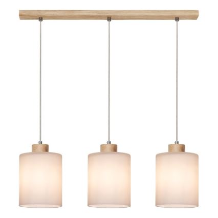 Luster na lanku ZEFIR 3xE27/60W/230V dub